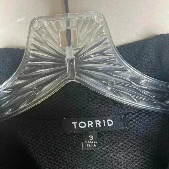 Torrid Black Scuba Textured Moto Jacket In Navy Blazer sz 3 - Picture 4 of 6